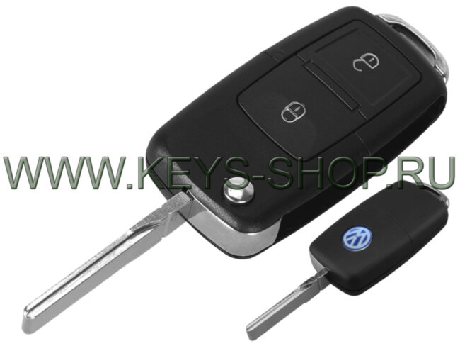  Выкидной ключ Фольксваген (Volkswagen) HU66 / ID 48 / 433MHz 2 кнопки дистанционного управления ц/з 1J0 959 753 CT