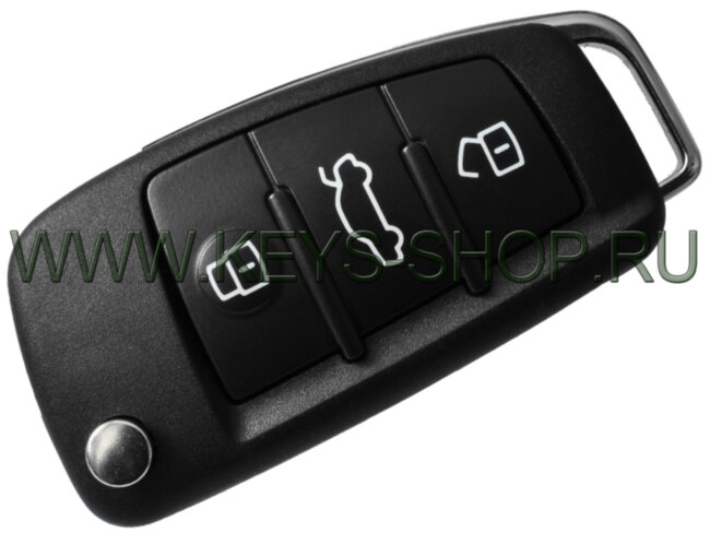 Выкидной Ключ Ауди A3 (Audi A3) HU66 / Megamos AES / 434mHz Европа / 3 кнопки / Keyless Go / 8V0 837 220 D