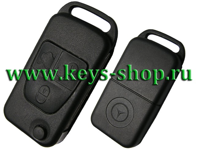Корпус ключа Мерседес (Mercedes) с выкидным лезвием HU64 + HU39 | 3 кнопки 