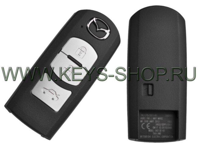 Смарт ключ Мазда 3, Мазда 6 (Mazda 3, Mazda 6) PCF 7953 / 433.92mHz Европа / 3 кнопки / MR7098 / MITSUBISHI SYSTEM / Оригинал