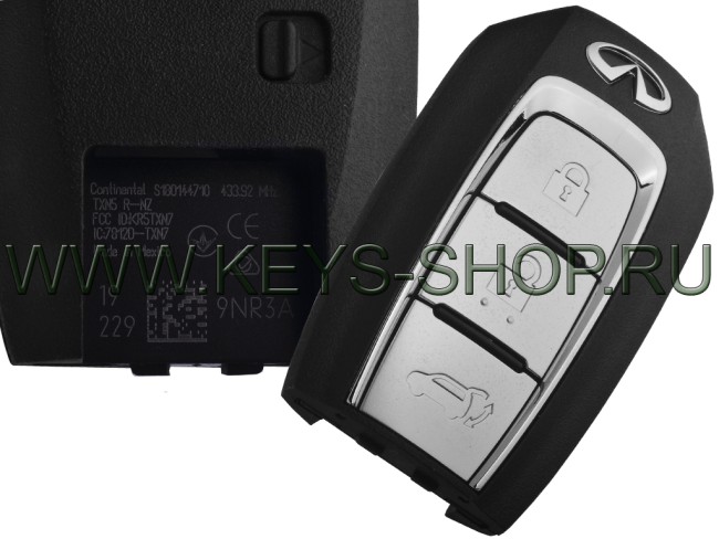 Интеллектуальный ключ Инфинити QX60 (Infiniti QX60) автомобили с кнопкой "START-STOP" / HITAG AES / 433.92mHz / 3 кнопки / 2019-2021 / Оригинал