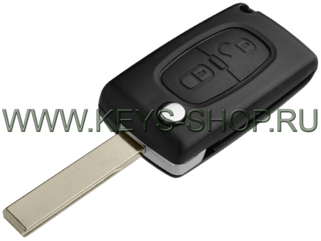 Выкидной Ключ Пежо 308, 3008, 5008 (Peugeot 308, 3008, 5008) HU83 / PCF7961 (26A0700) / 433MHz 2 кнопки / аналог 6490.R8, 6490.Y1