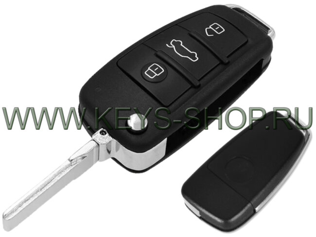 Выкидной Ключ Ауди A3, TT (Audi A3, TT) HU66 / ID 48-A2 / 434MHz Европа / 3 кнопки / 8P0 837 220 D / Аналог