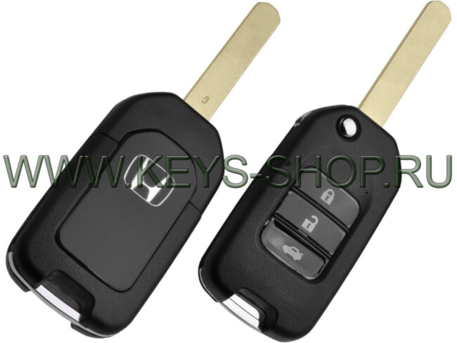 Выкидной Ключ Хонда Цивик, ЦРВ (Honda Civic 2013-, CR-V 2012-) HITAG 3 / 3 кнопки / 433MHZ / HLIK6-3T / Аналог