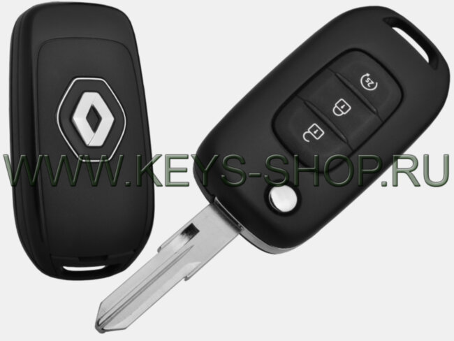 Выкидной Ключ Рено Дастер (Renault Duster) лезвие VAC102 | Hitag AES | 433.92mHz | 2 кнопки + автозапуск | 11.2020 - ... | Оригинал