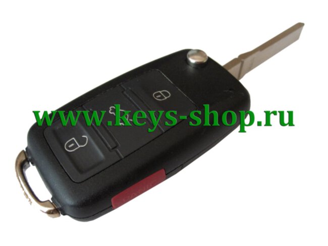  Выкидной ключ Туарег, Фаэтон (Volkswagen Touareg, Phaeton) HU66 / PCF7946 / 433mHz Европа / 3 кнопки + panic / Без Keyless Go