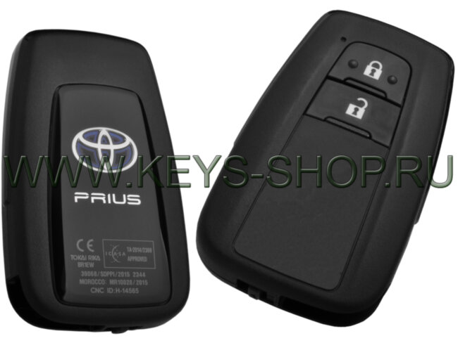 Смарт-Ключ Тойота Приус (Toyota Prius) 2 кнопки / MDL BR1EW / Page1 = A9 / 433.92MHz / 11.2015 - 12.2018