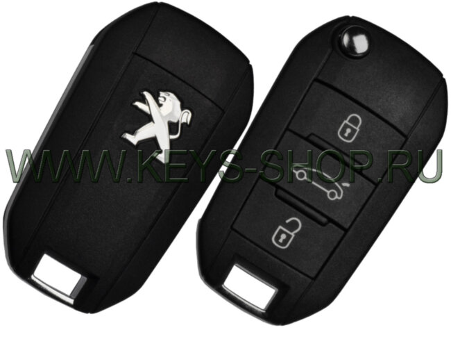 Выкидной Ключ Пежо 508 (Peugeot 508) VA2 / PCF7941 / 434mHz / 3 кнопки / Оригинал 6490RN