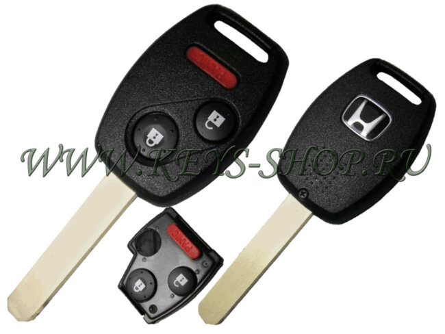Ключ Хонда Одисей, Хонда Риджлайн, Хонда Фит (Honda Odyssey, Honda Ridgeline, Honda Fit) 2 кнопки + паника / 313.8MHz Америка / ID46 - PCF7936