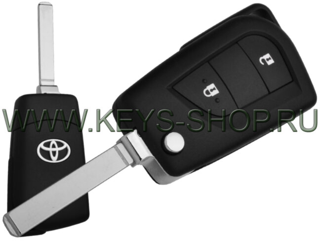 Выкидной Ключ Тойота Айго, Аурис, Королла (Toyota Augo 2014-, Auris 2013-, Corolla 2015-) VA2 / 2 кнопки / Sel.Addr. = 39 ("H" master) / 433.92MHz Европа