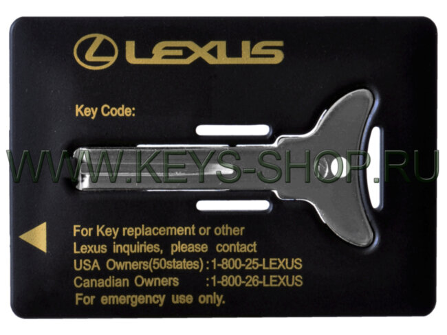 Заготовка карты кода ключа Лексус (Lexus) TOY48 / c местом под чип