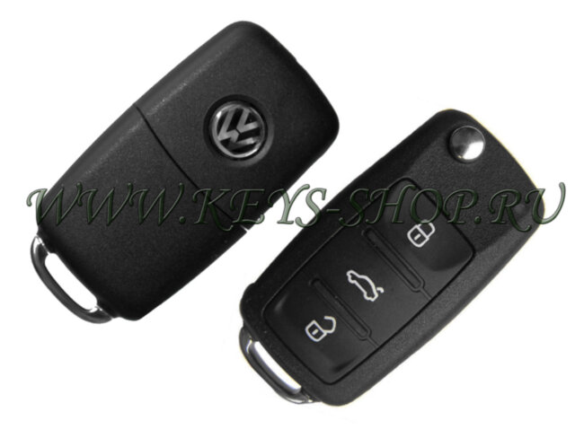 Выкидной ключ Фольксваген (Volkswagen) HU66 / ID 48 / 433mHz Европа / 3 кнопки / 5K0 837 202 AD