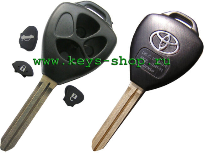 Корпус ключа Тойота (Toyota) 3 кнопки TOY43