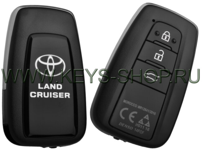 Смарт-Ключ Тойота Ленд Крузер Прадо (Toyota Land Cruiser Prado) 3 кнопки / MDL 14FCF / Page1 = A8 / 433MHz Европа / 08.2017 - 08.2019