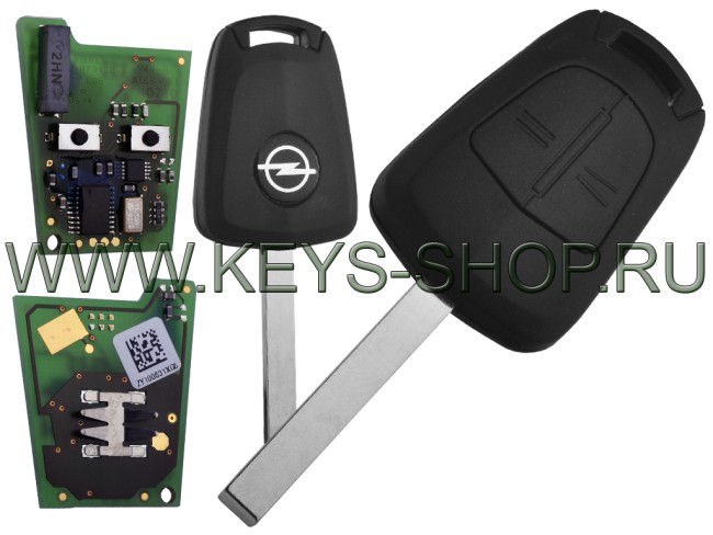 Ключ Опель CORSA-D (Opel CORSA-D) HU100 / PCF7941 / 2 кнопки / 433Mhz Европа / DELPHI / 13188281 / Б/У - Восстановленный