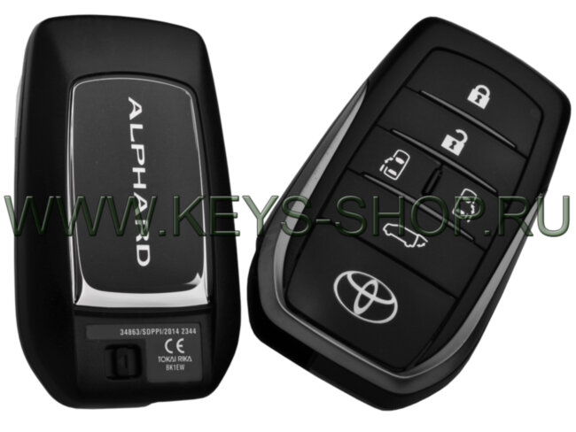 Смарт-Ключ Тойота Альфард (Toyota Alphard) 5 кнопок / MDL BK1EW / Page1 = A9 / 433MHz Европа / 01.2015 - ...