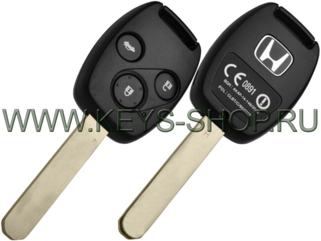 Ключ Хонда Аккорд (Honda Accord) HON66 / ID:8E / 3 кнопки / 433.92mHz Европа / 2006 - 2008 / Оригинал
